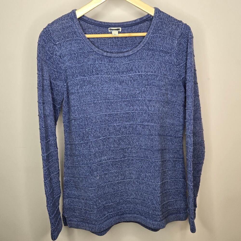 L.L. Bean Women's Long Sleeve Blue Knit Sweater Size L